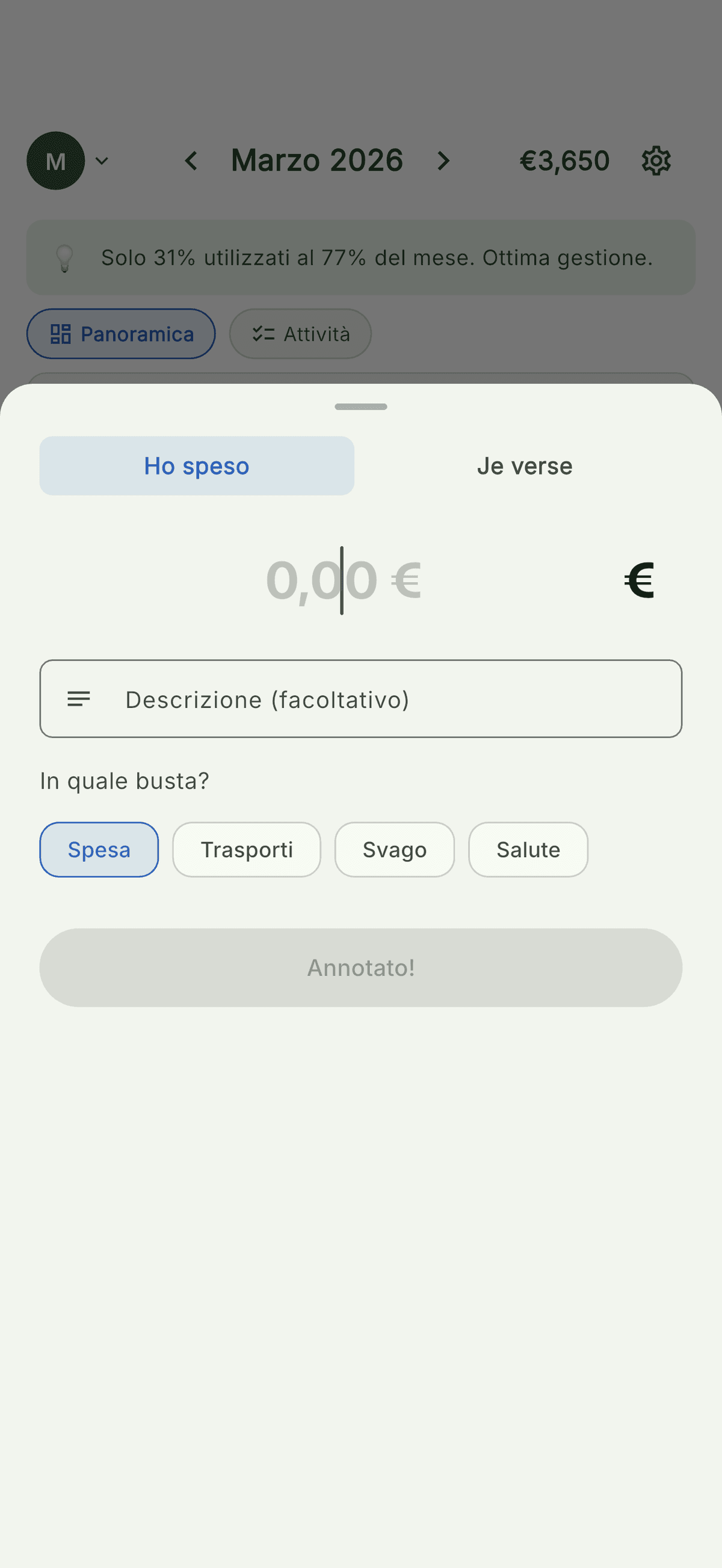 Aggiunta rapida: 3 secondi